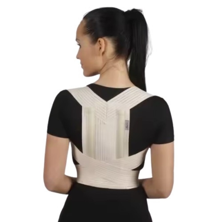 Orteza Corectoare pentru Postura si Cifoza Usoara – Suport Lombar si Dorsal, Material Elastic cu Bumbac, Marime XL, Circumferinta Talie 100-110 cm