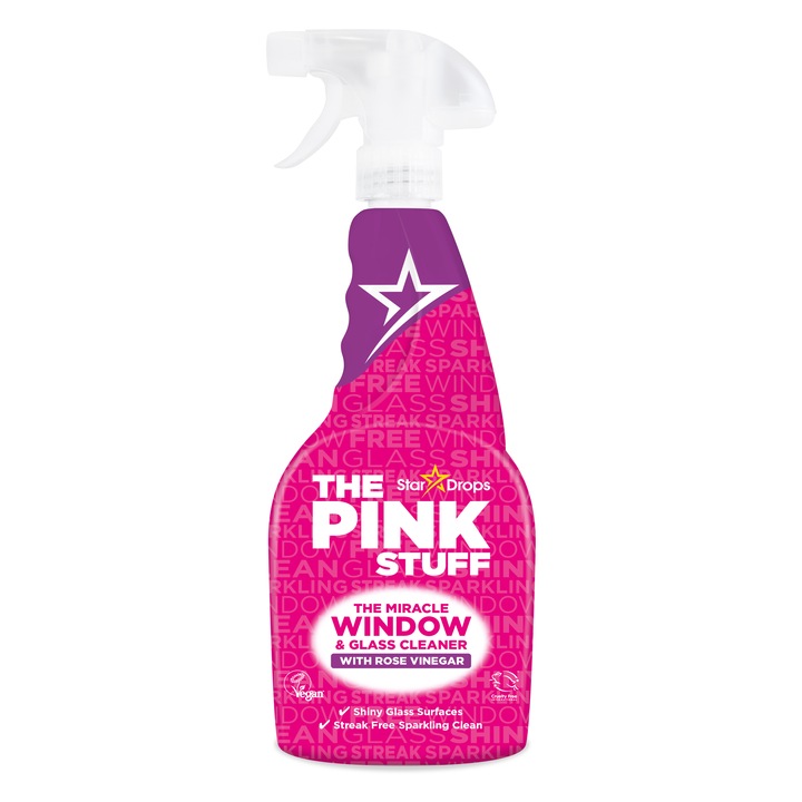 Разтвор за почистване на прозорци The Pink Stuff, 750 ML