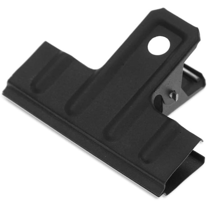 Метални щипки Bulldog с пружина, комплект от 10 бр., 3 инча (77 мм), матово черни, за организиране на документи и билети