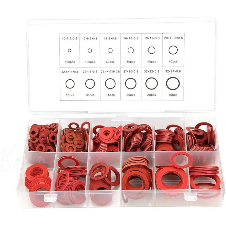 Set 600 saibe izolare hartie otel rosu diverse marimi cutie plastic