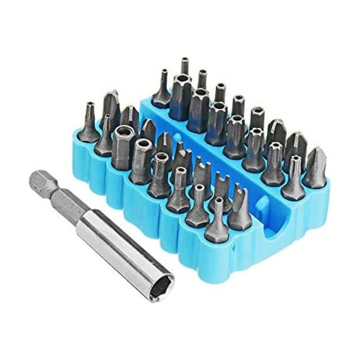 33 darabos mágneses torx tri-wing hex csavarhúzófej készlet