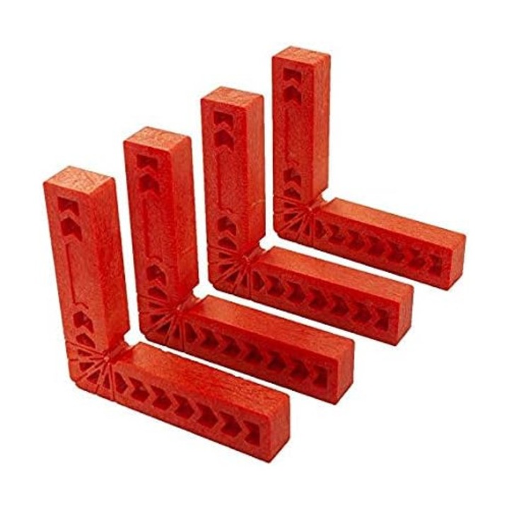 Rigla cu unghi drept tip L, Enforose, set de 4, material ABS, precizie, usor de utilizat