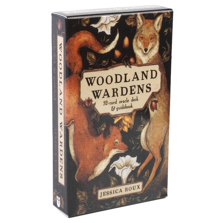 Set de 52 de carti tarot Woodland Wardens, BOMSTOM, ilustratii colorate, ghid ilustrat