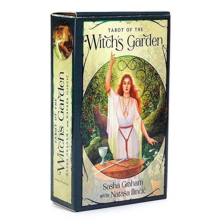 78 Carti Tarot cu Ghid, BOMSTOM Tarotul Gradinii Vrajitoarei, pentru Incepatori si Profesionisti, Engleza