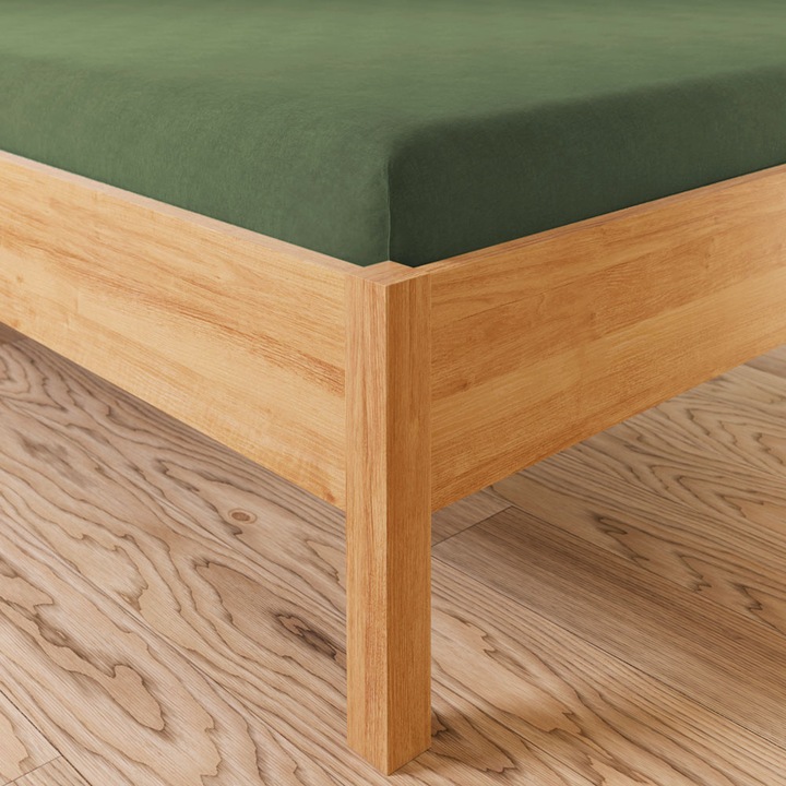 Cearceaf de pat cu elastic Markizeta, 180x200 cm, 100% bumbac, 140 GSM, sarozielon