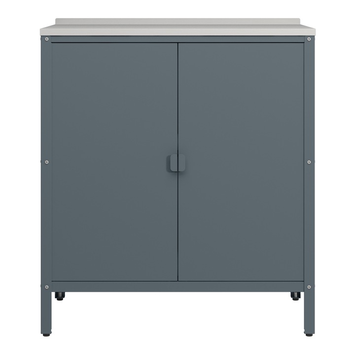 Dulap gradina, casa.pro, Bolognano, 92 x 80 x 50 cm, otel, gri inchis, cu 2 usi