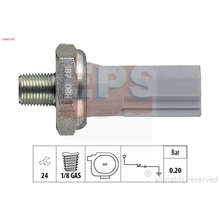 EPS olajnyomás-kapcsoló, 0,20 bar, 1/8 GAS, 24-es kulcsméret