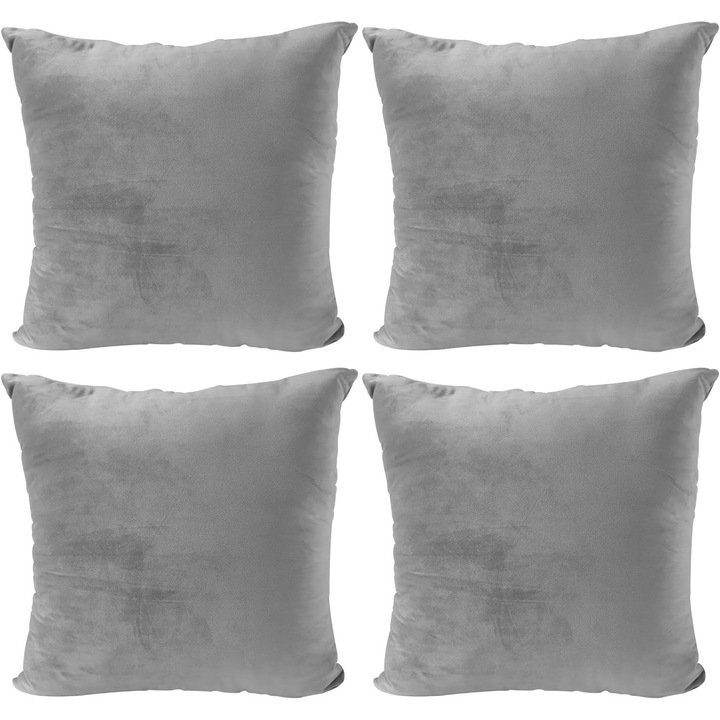 Fete de perna decorative, Enforose, catifea moale, fermitate ferma, 4 bucati, 45x45cm