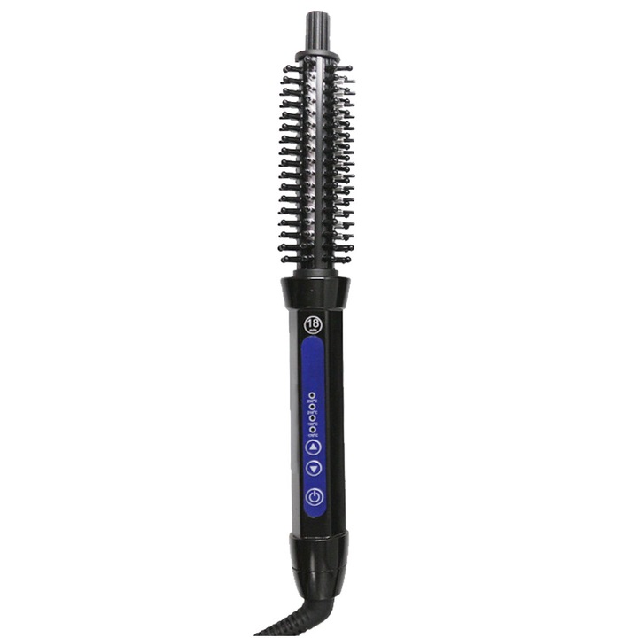 Perie de par electrica ceramica, silicon, reglaj temperatura, negru