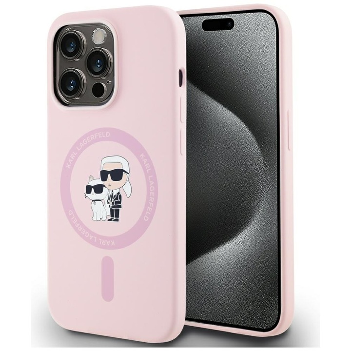 Husa Protectie pentru iPhone 14 Pro, N55, TPU, Powder Pink Karl&Choupette