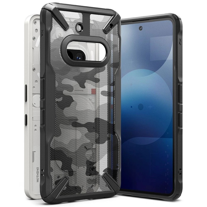 Husa Ringke Fusion X, protectie rugged, colturi intarite, negru, pentru Nothing Phone 3a