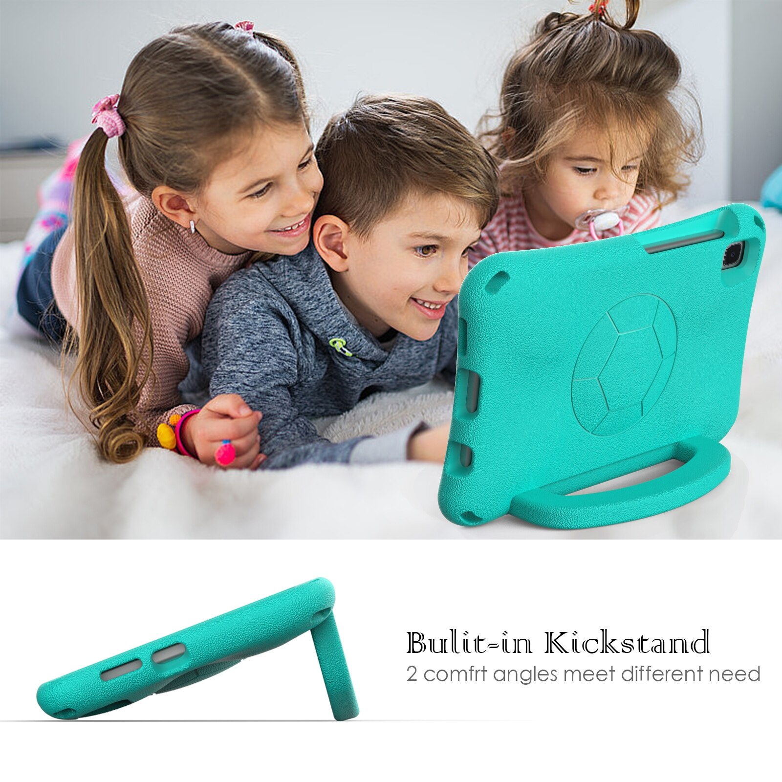 Husa tableta compatibila cu Samsung Galaxy Tab A9, forma de fotbal, rezistenta la socuri EVA, verde menta