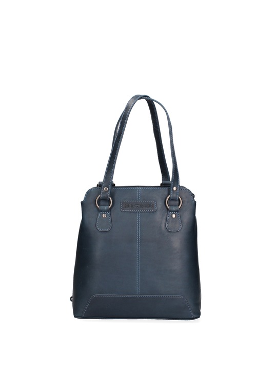 Hill Burry, Rucsac convertibil de piele, Albastru