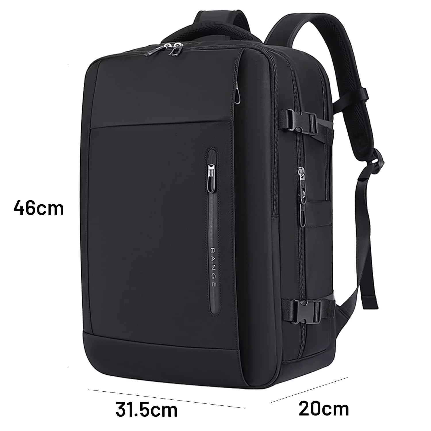 Rucsac Business Travel cu Port USB – pentru Laptop pana la 15.6” Impermeabil Spatios si Elegant compatibil WIzz Air si Ryan Air - negru