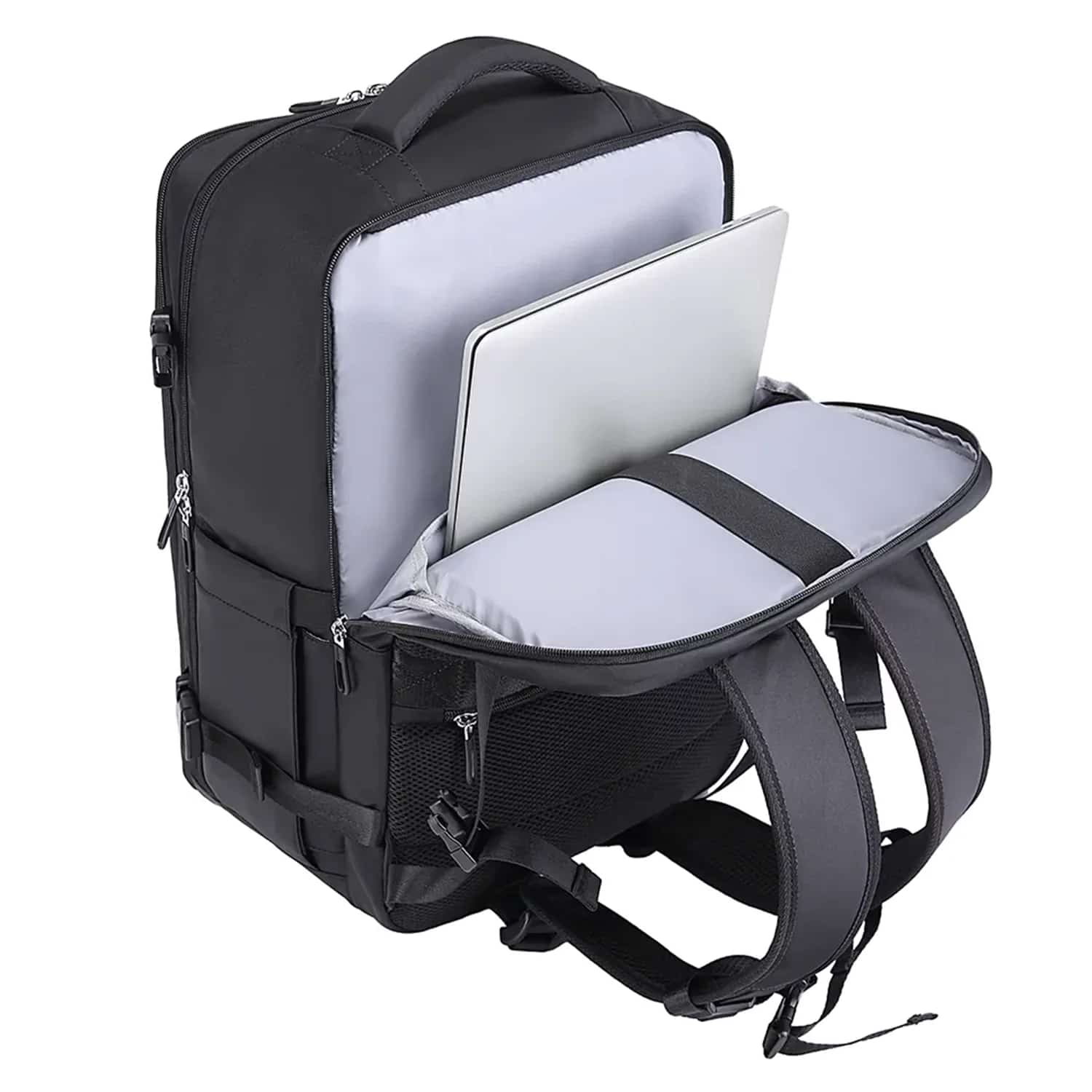 Rucsac Business Travel cu Port USB – pentru Laptop pana la 15.6” Impermeabil Spatios si Elegant compatibil WIzz Air si Ryan Air - negru