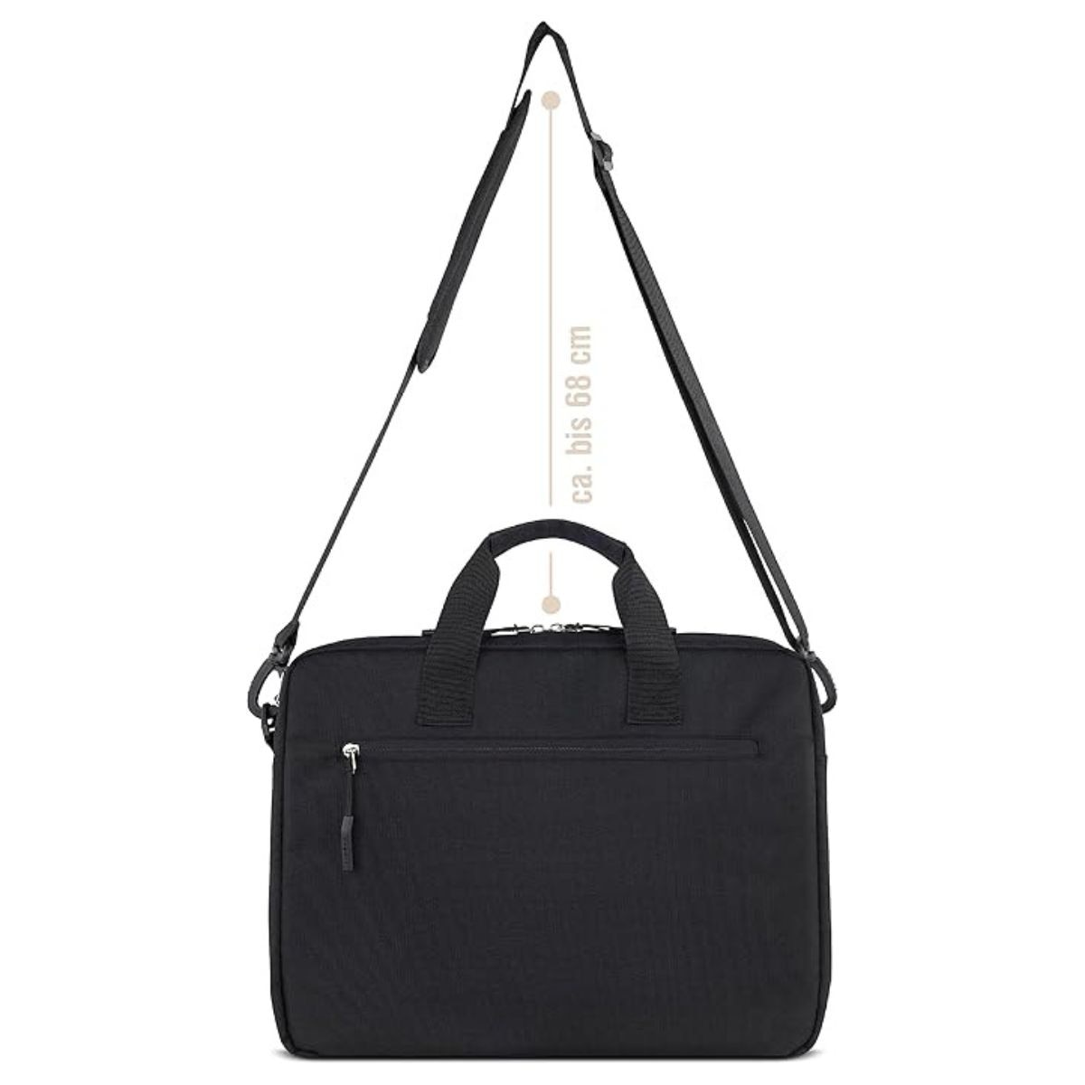 Geanta pentru Laptop moderna Bugatti, seria Blanc Delight, 494510, Neagra, Curea Reglabila, Buzunare Multiple