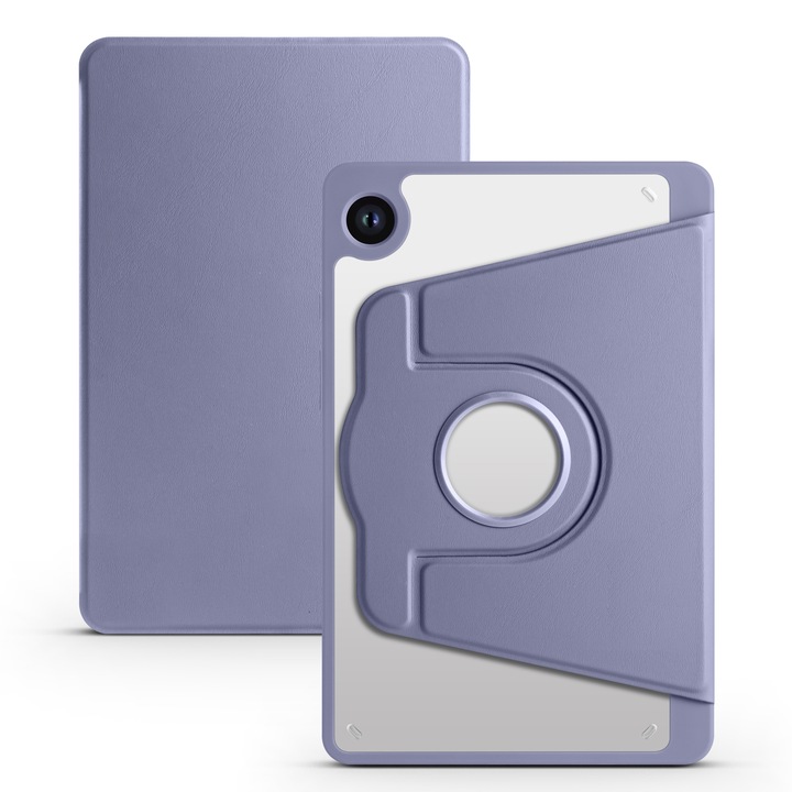 Husa tableta compatibila cu Samsung Galaxy Tab A9, piele PU & acril, rotire 360°, lavanda