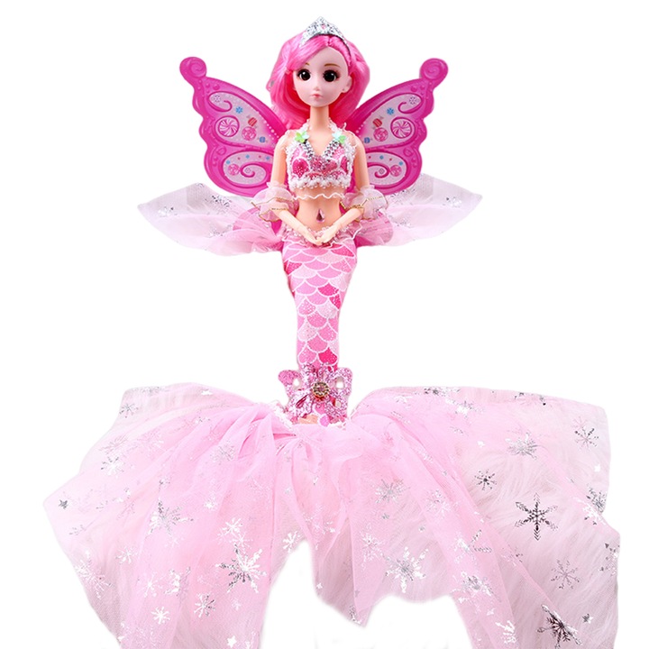 45 cm-es divatos sellőhercegnő baba, zavarba ejtő, halpikkelyekkel