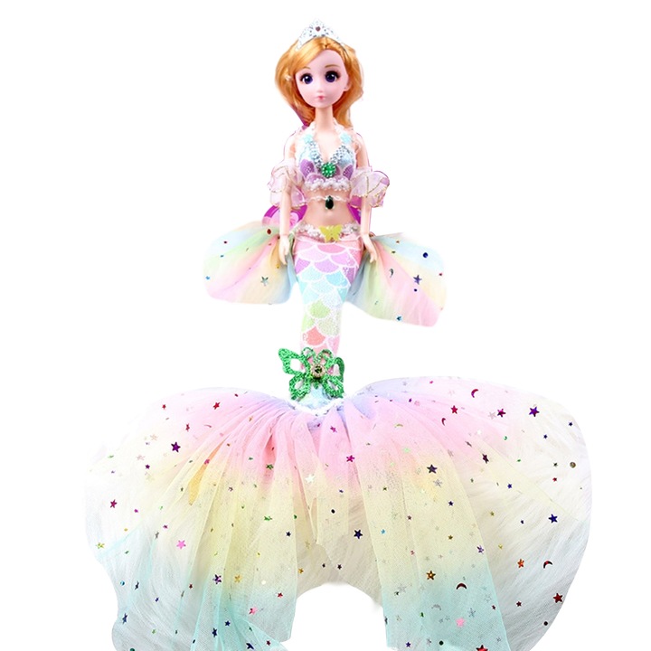 45 cm divatos sellőhercegnő baba zavarodott baba halpikkelyes baba