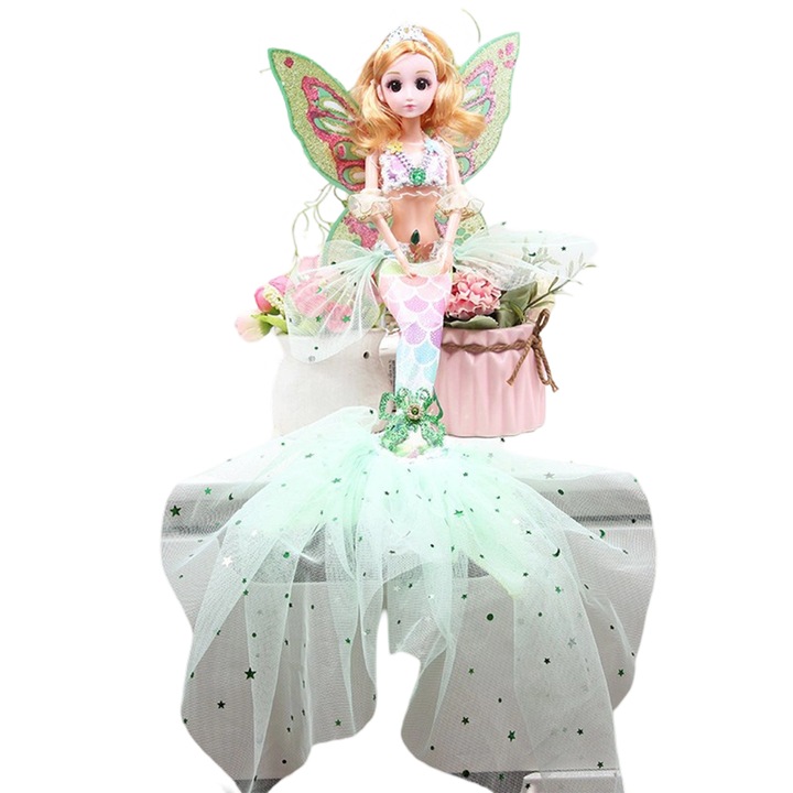 45 cm divatos sellőhercegnő baba zavarodott halpikkelyes baba