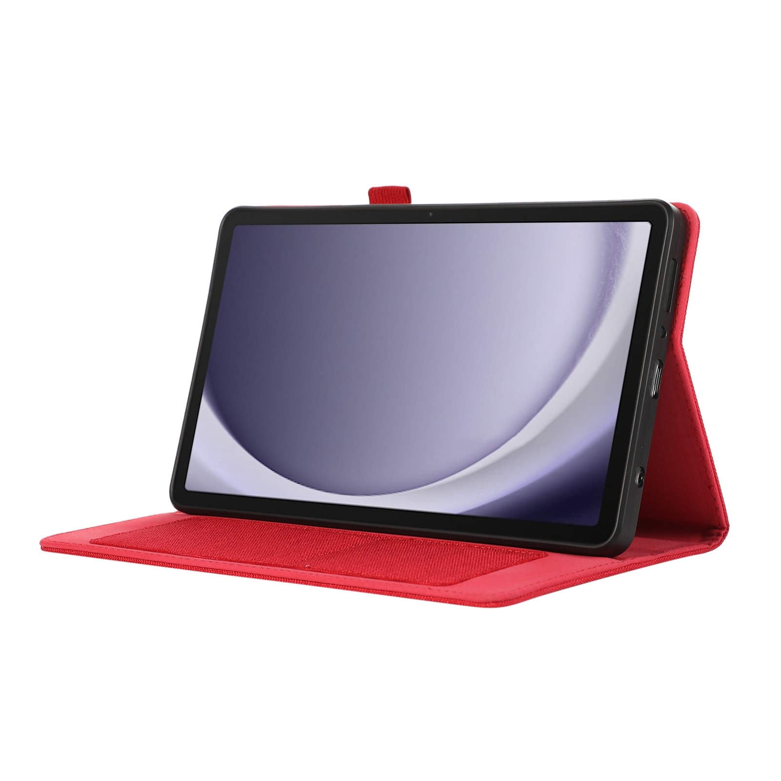 Husa tableta compatibila cu Samsung Galaxy Tab A9+, piele PU si material textil, tip carte, inchidere magnetica, rosu