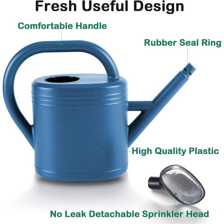 Stropitoare plastic 3L cu maner confortabil si cap detasabil albastru