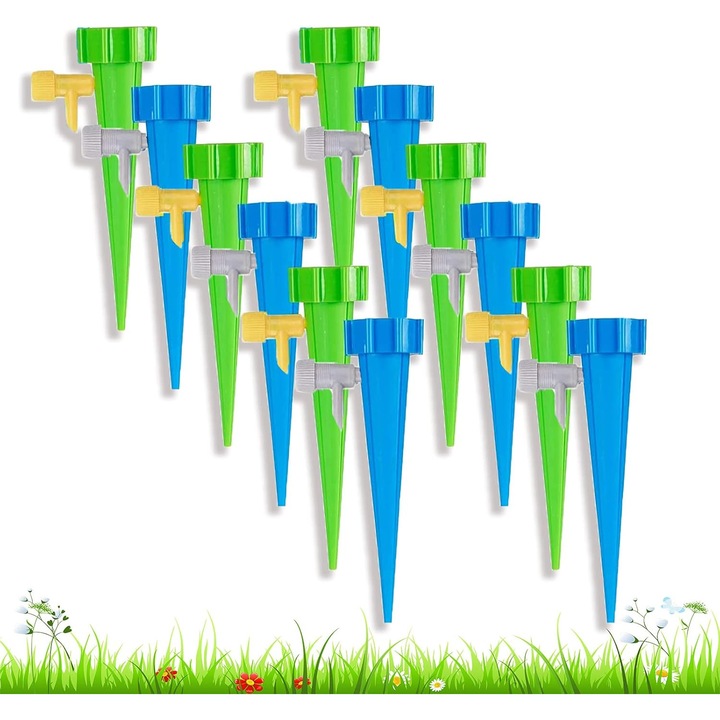 Set 12 sisteme automate irigare plante, reglabil, plastic, universal