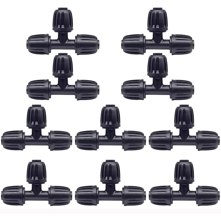 10 db Locsolótömlő Csatlakozó, Műanyag 3 Utas 16mm-es Locsoló Adapter, Csap Öntöző Tartozékok