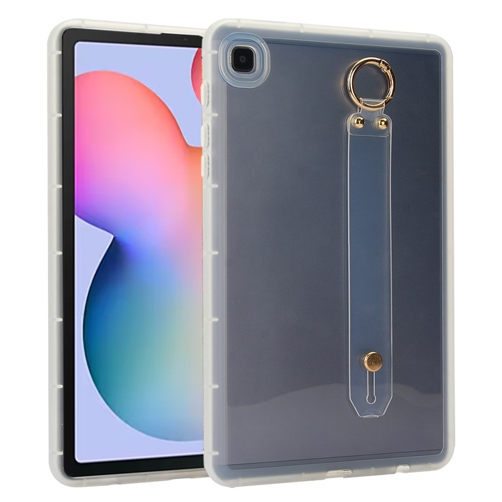 Husa tableta compatibila cu Samsung Galaxy Tab S6 Lite, suport pentru mana, hibrid PC TPU, transparenta