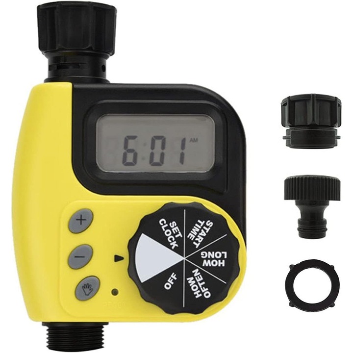 Vízidőzítő, kültéri öntözésvezérlő, automata öntöző, elektronikus tömlőidőzítő, több programmal a kerthez, üvegházhoz, zöldségekhez, növényekhez, gyephez, tájhoz#1