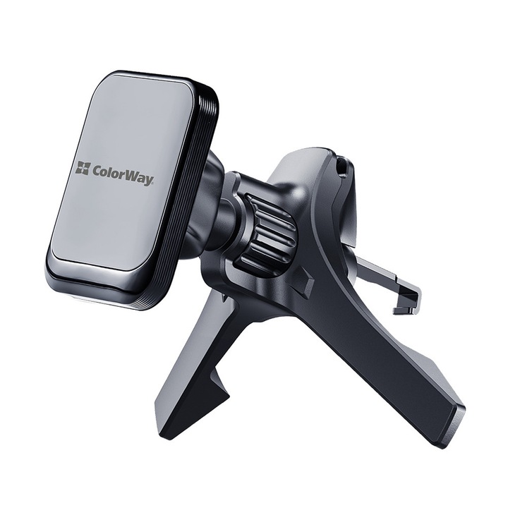 Suport Telefon Auto, Magnetic, Prindere in Grila, S79, Metal, Deep Dark/Gray