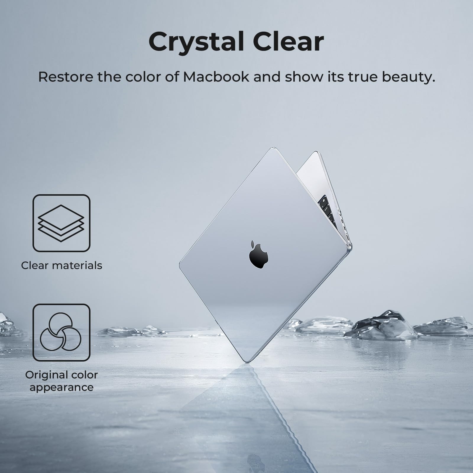 EXCITAT® Husa rigida mata compatibila cu MacBook Pro 14" (A3112 / A3185 / A3401 / A2918 / A2992 / A2779 / A2442) – Carcasa semi-transparenta cu textura anti-amprenta, folie de tastatura EU si protectie ecran, pentru M4 / M3 / M2 / M1