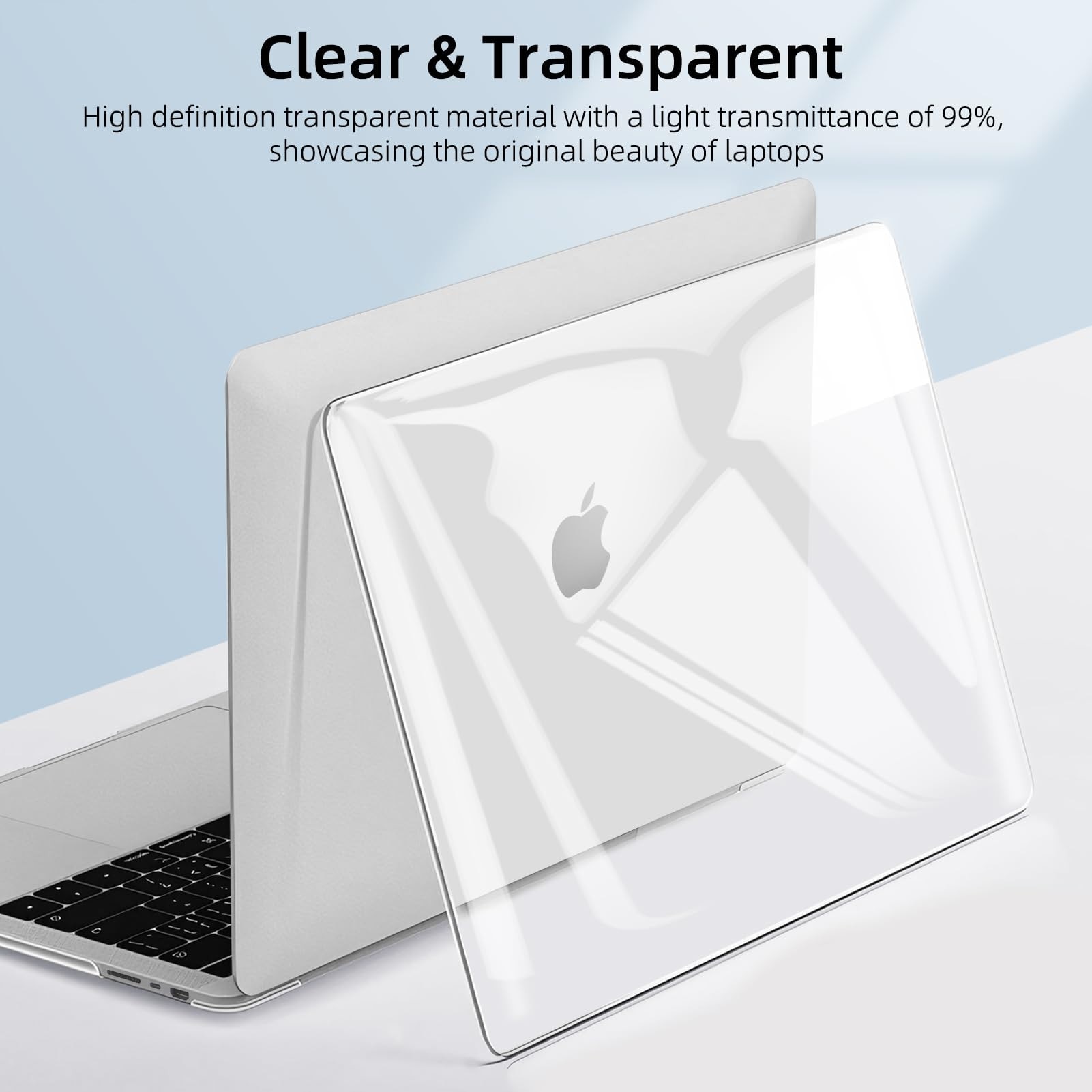 EXCITAT® Husa rigida mata compatibila cu MacBook Pro 14" (A3112 / A3185 / A3401 / A2918 / A2992 / A2779 / A2442) – Carcasa semi-transparenta cu textura anti-amprenta, folie de tastatura EU si protectie ecran, pentru M4 / M3 / M2 / M1