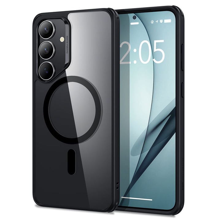 Samsung Galaxy S25 Plus, S41, poliuretán, átlátszó fekete tok