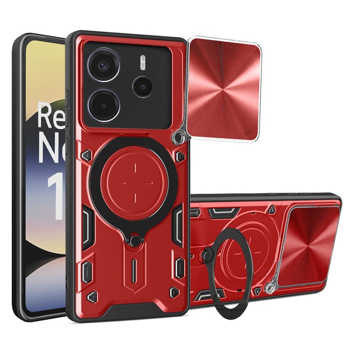 Кейс за Xiaomi Redmi Note 14 4G (164, 84 x 78, 15 x 8, 16mm) - Techsuit CamGuard Pro - Червен