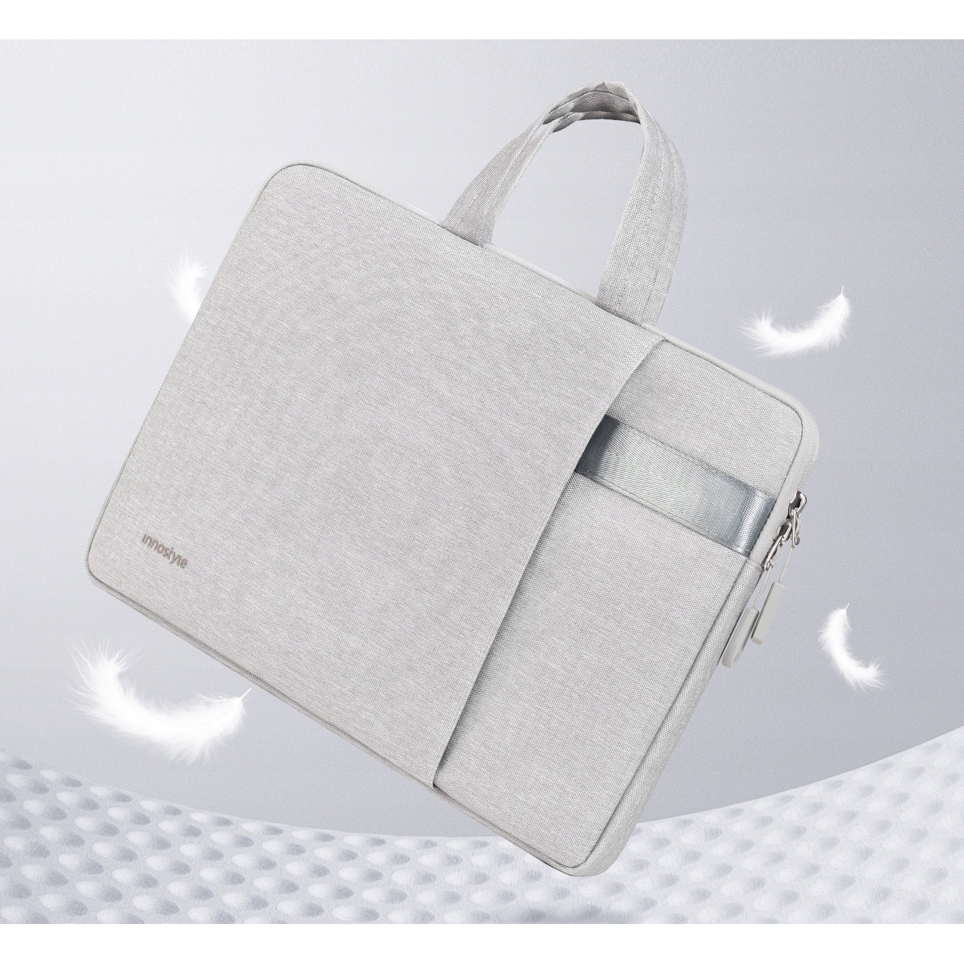 Geanta laptop impermeabila Innostyle DailyFlow 16", gri, design ergonomic, ultralight 290g