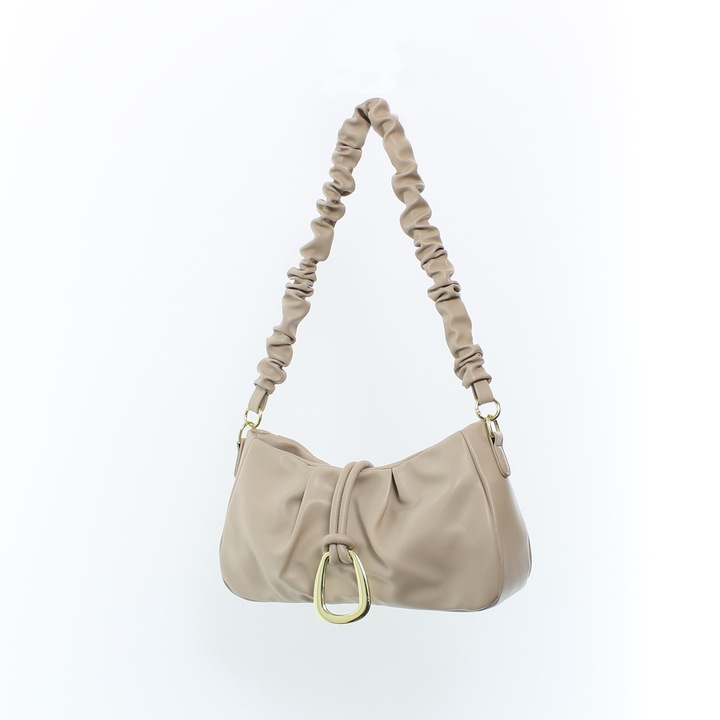 Дамска чанта за през рамо, изработена от синтетичен материал, ButicCochet, 25x14x6 см, бежова - GND1038