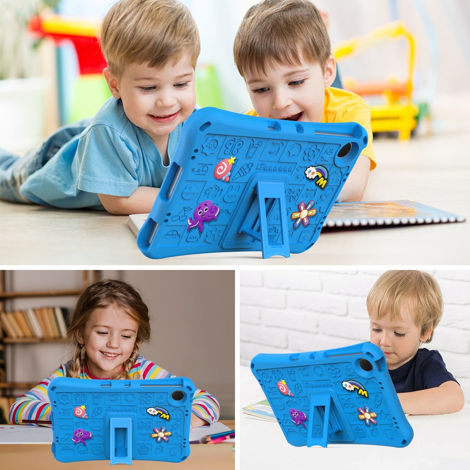 Husa tableta compatibila cu Samsung Galaxy Tab A9+ 11.0 X210, material EVA, cu bretea, albastru cer