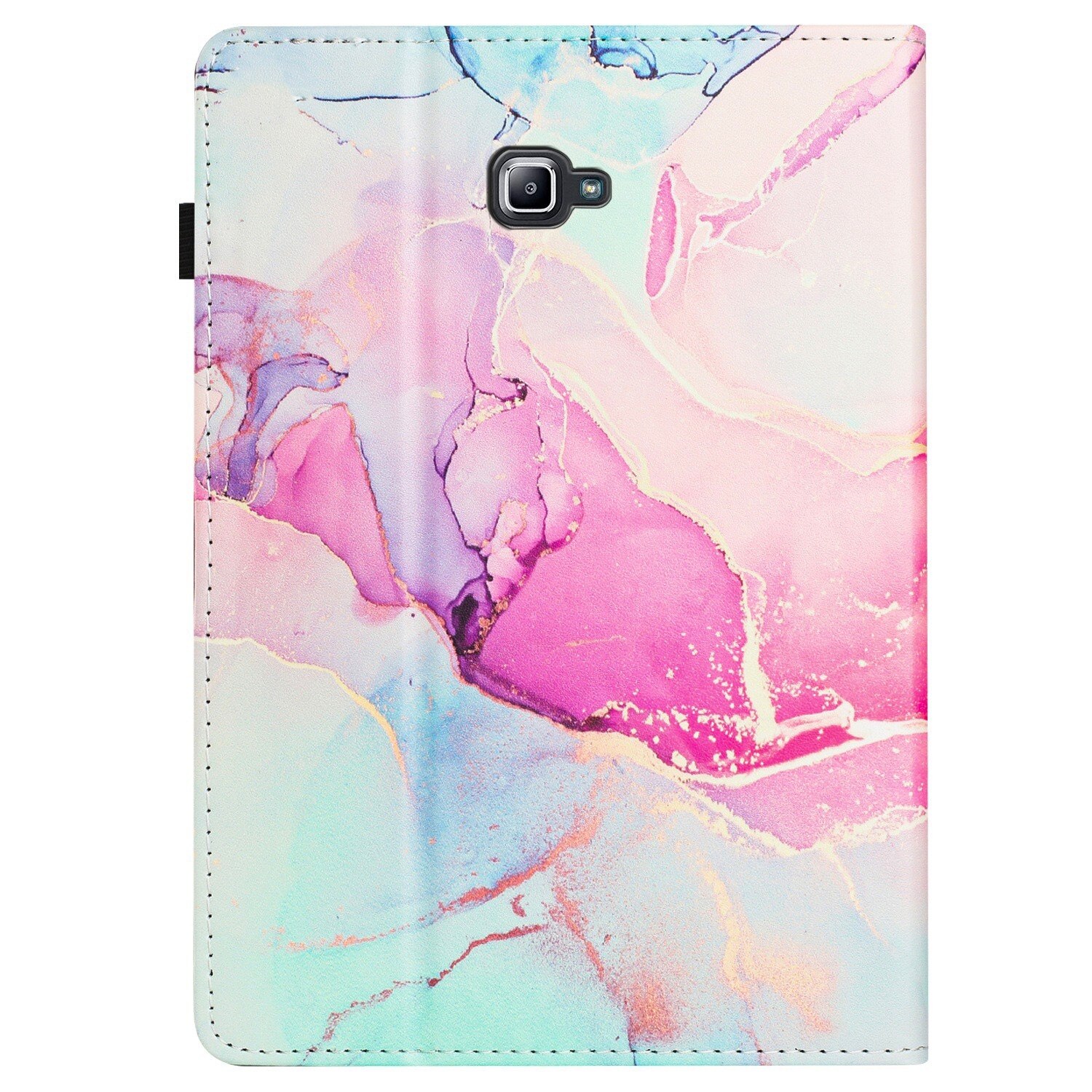 Husa tableta compatibila cu Samsung Galaxy Tab A 10.1 T580, piele marmorata tip litchi, inteligenta, roz