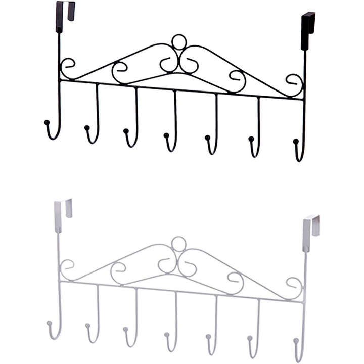Umeras elegant pentru usa, Enforose, set 2 bucati, alb/negru