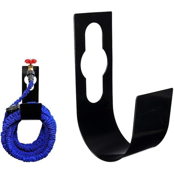 Robusztus rozsdamentes acél kerti tömlőtartó, tökéletes falra szerelhető kialakítás, könnyen használható, Enforose