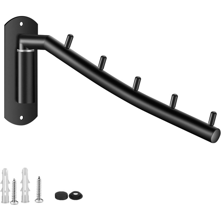 Falra szerelhető, összecsukható ruhaakasztó, rozsdamentes acél ruhatartó, mozgatható karral, hálószobába és fürdőszobába