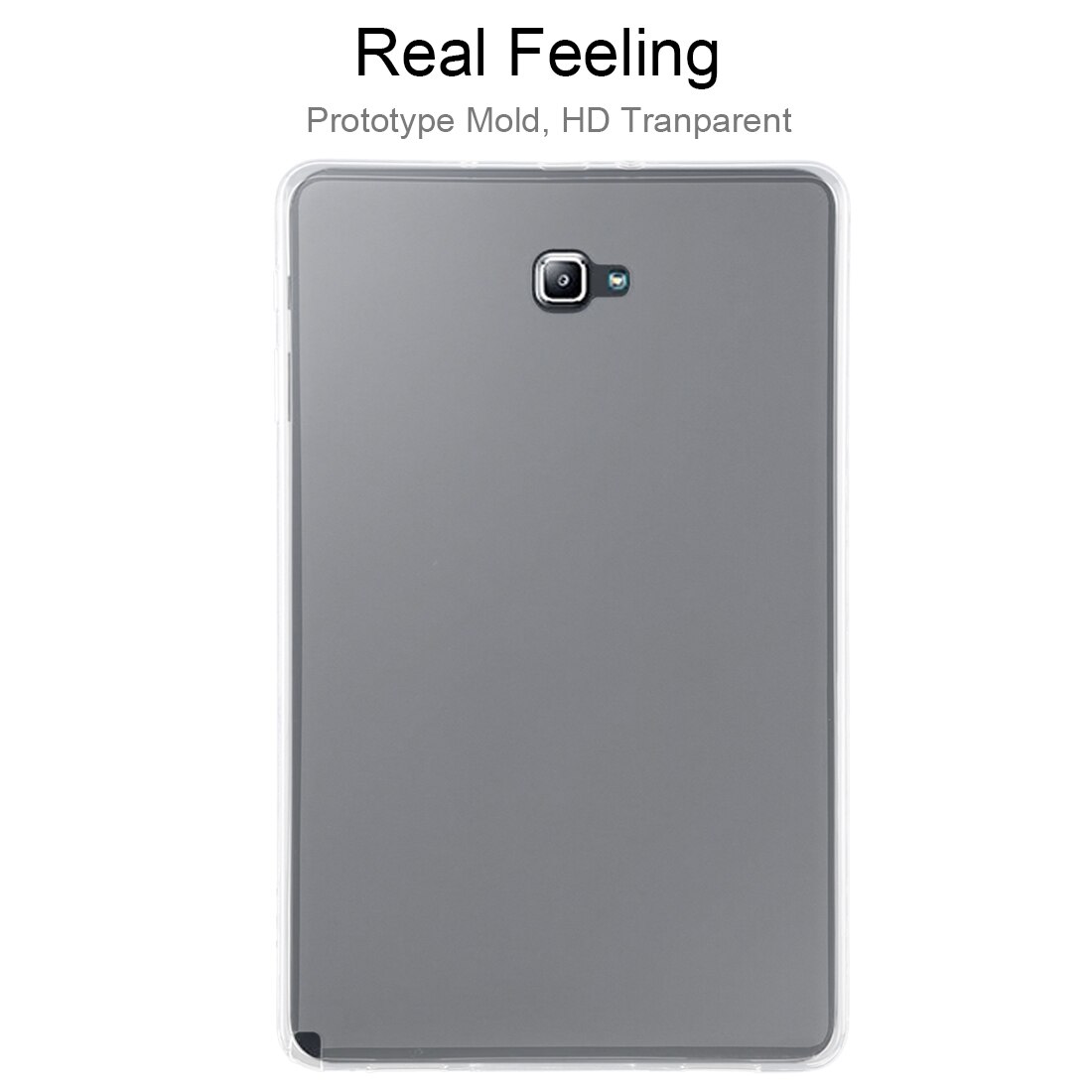 Husa tableta pentru Galaxy Tab A 10.1, 2016, TPU subtire 0.75mm, design mat/stralucitor, protectie moale, transparenta