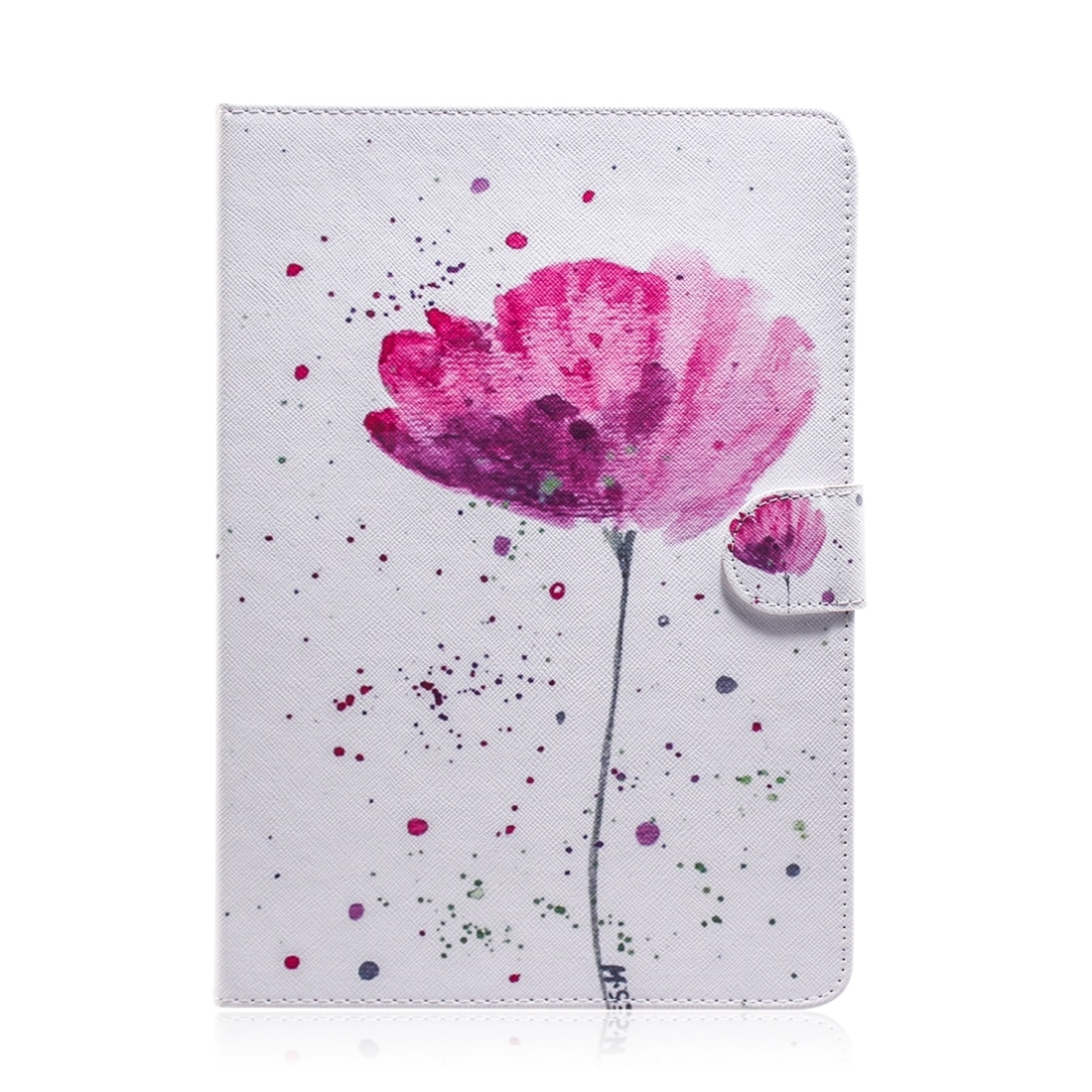 Husa tableta pentru Galaxy Tab A 10.1, 2019 T510 / T515, piele cu model orhidee mov, design flip orizontal, cu suport si sloturi pentru carduri, portofel
