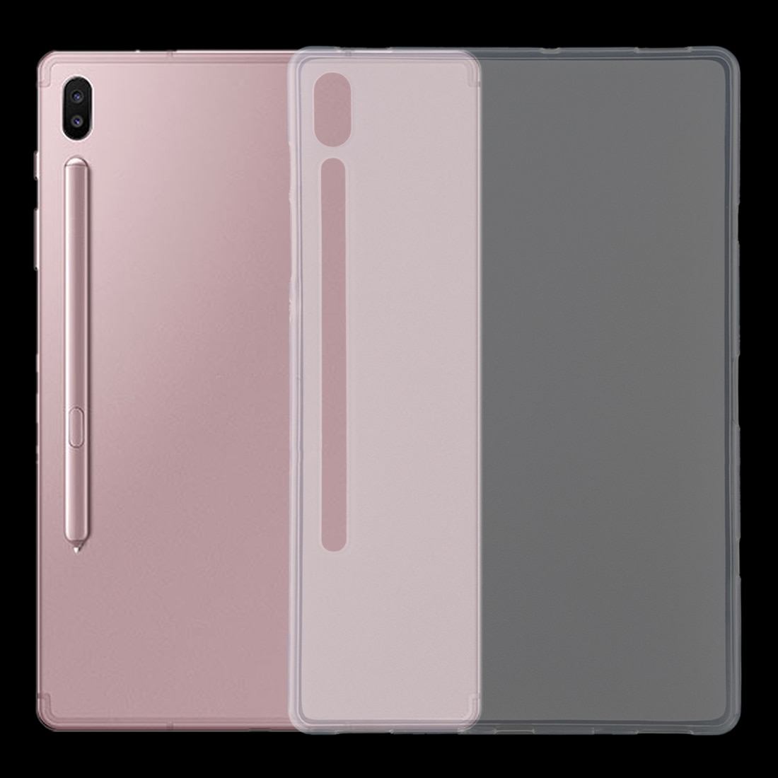 Husa tableta pentru Galaxy Tab S6, TPU moale de 0, 75 mm, design subtire, interior mat, exterior lucios, negru