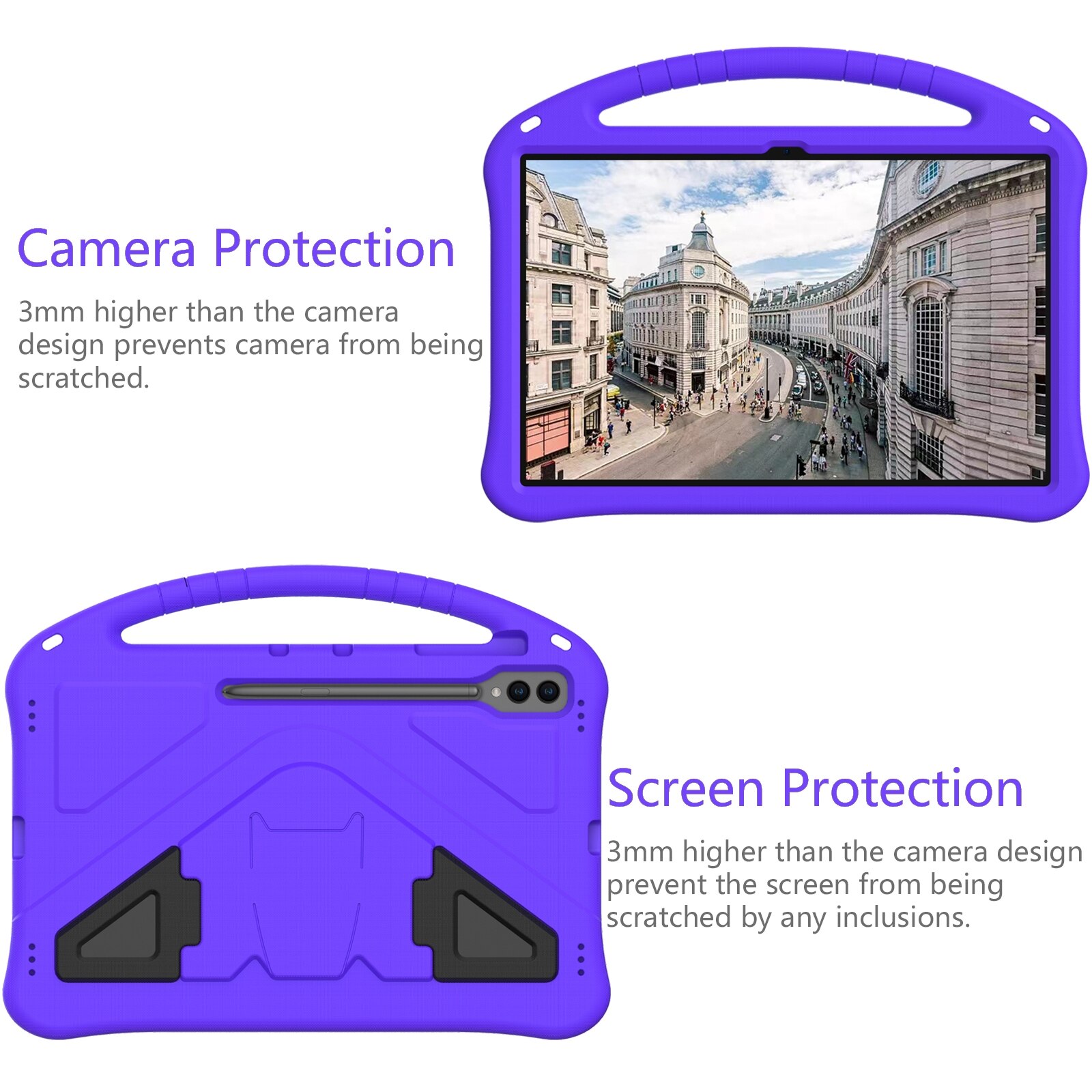 Husa tableta compatibila cu Samsung Galaxy Tab S10 Ultra 14.6, EVA rezistent la socuri, cu suport, Violet