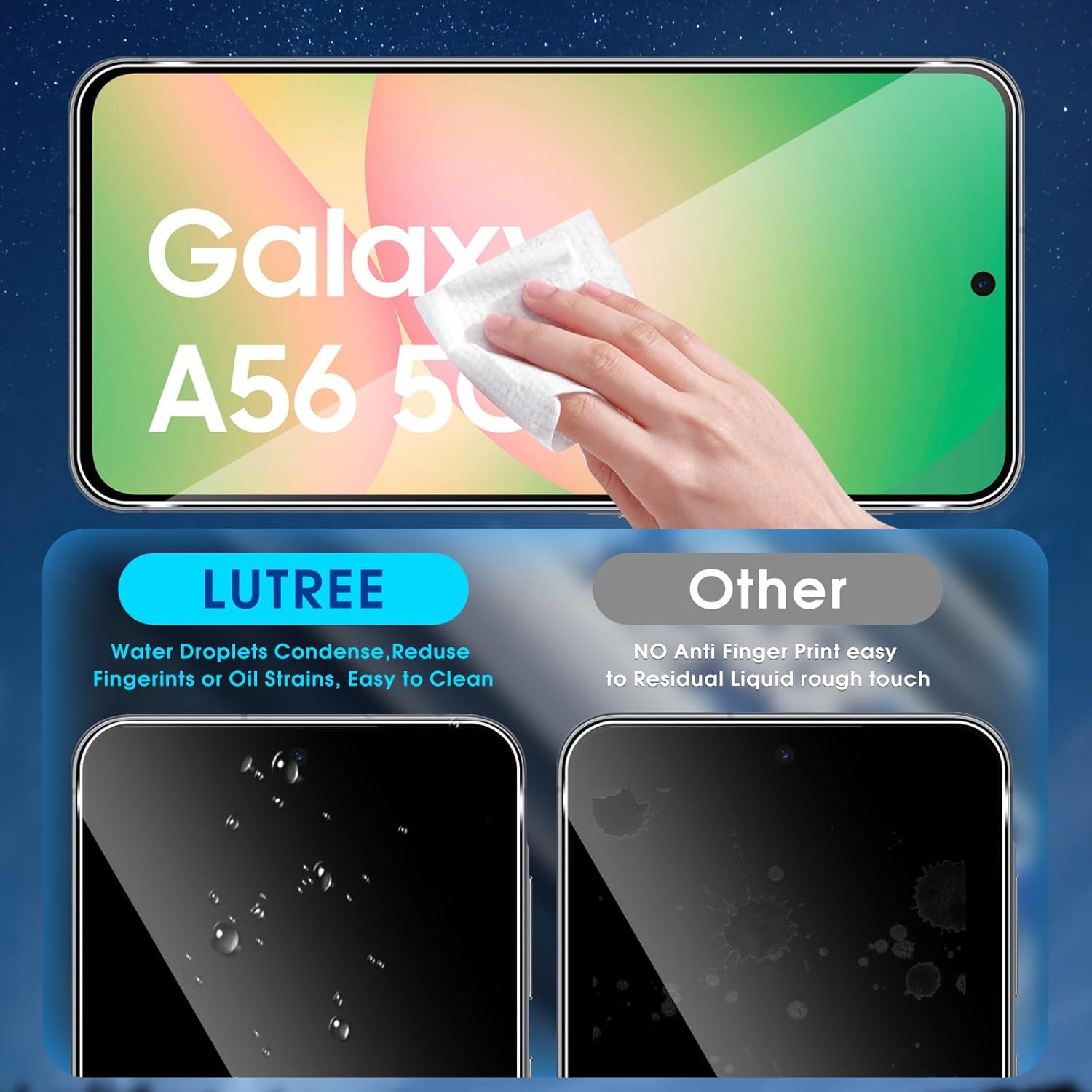 Folie sticla compatibila cu Samsung Galaxy A56 - Contur negru ALC