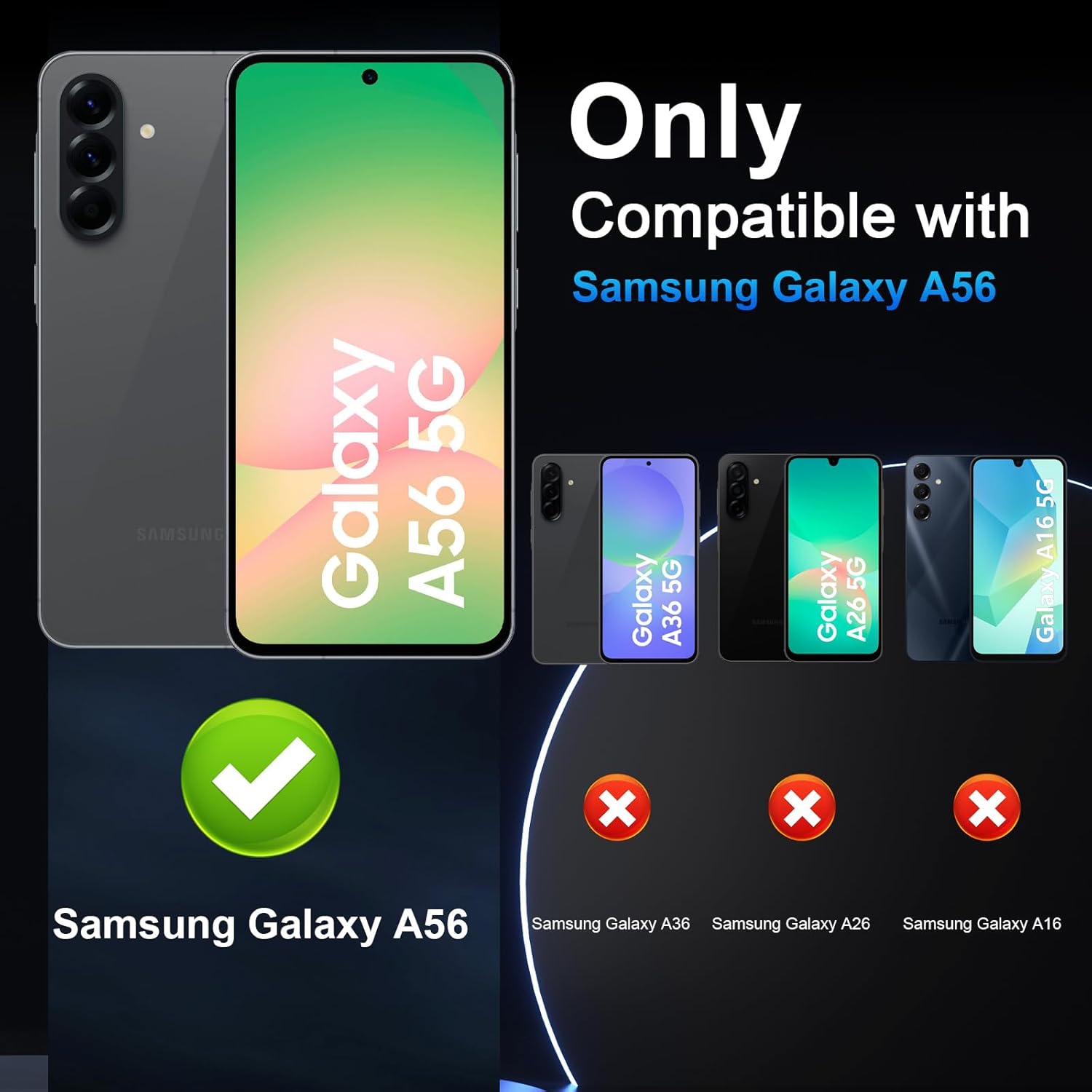 Folie sticla compatibila cu Samsung Galaxy A56 - Contur negru ALC