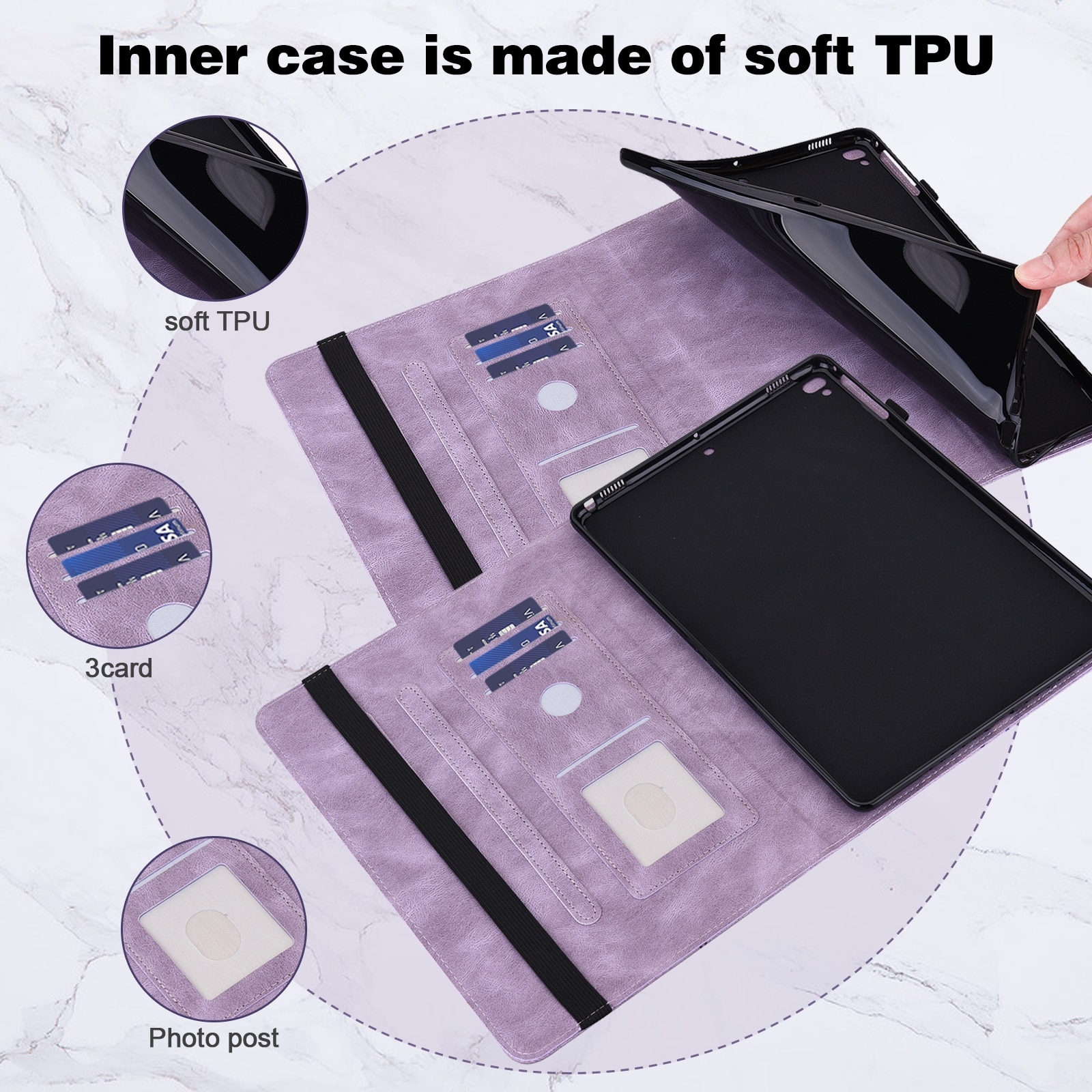 Husa tableta pentru Lenovo Tab M10 TB-X505L / TB-X505F / TB-X605L / TB-X605F & P10 TB-X705F / TB-X705L cu model embosat fluture, tip carte orizontal din piele, Mov