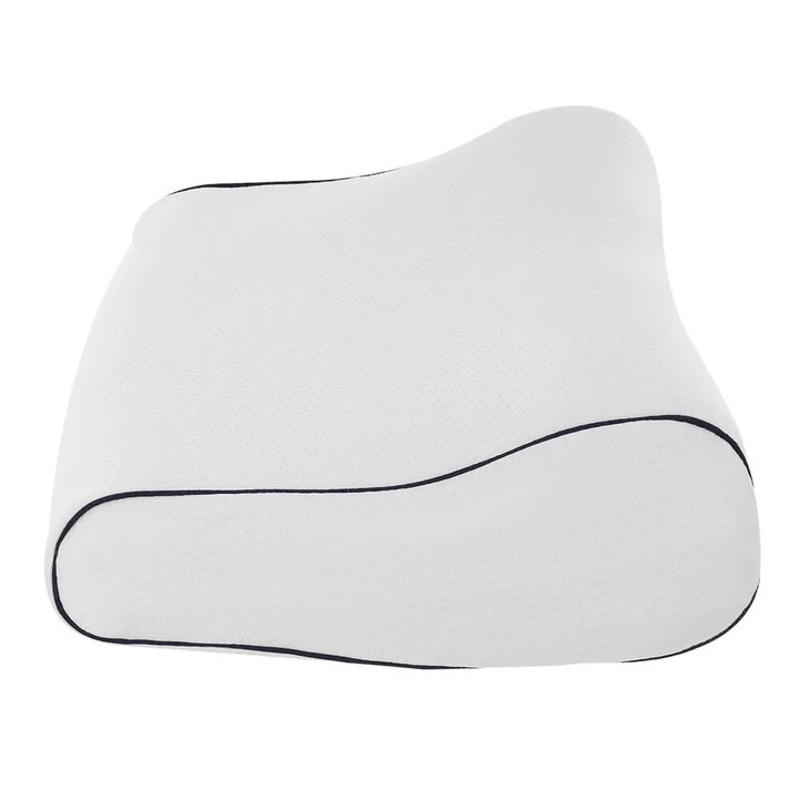 Perna Ortopedica pentru Dormit din Spuma cu Memorie, Zona Decompresie pentru Cap si Gat, Husa Detasabila si Lavabila, 44 x 30 cm